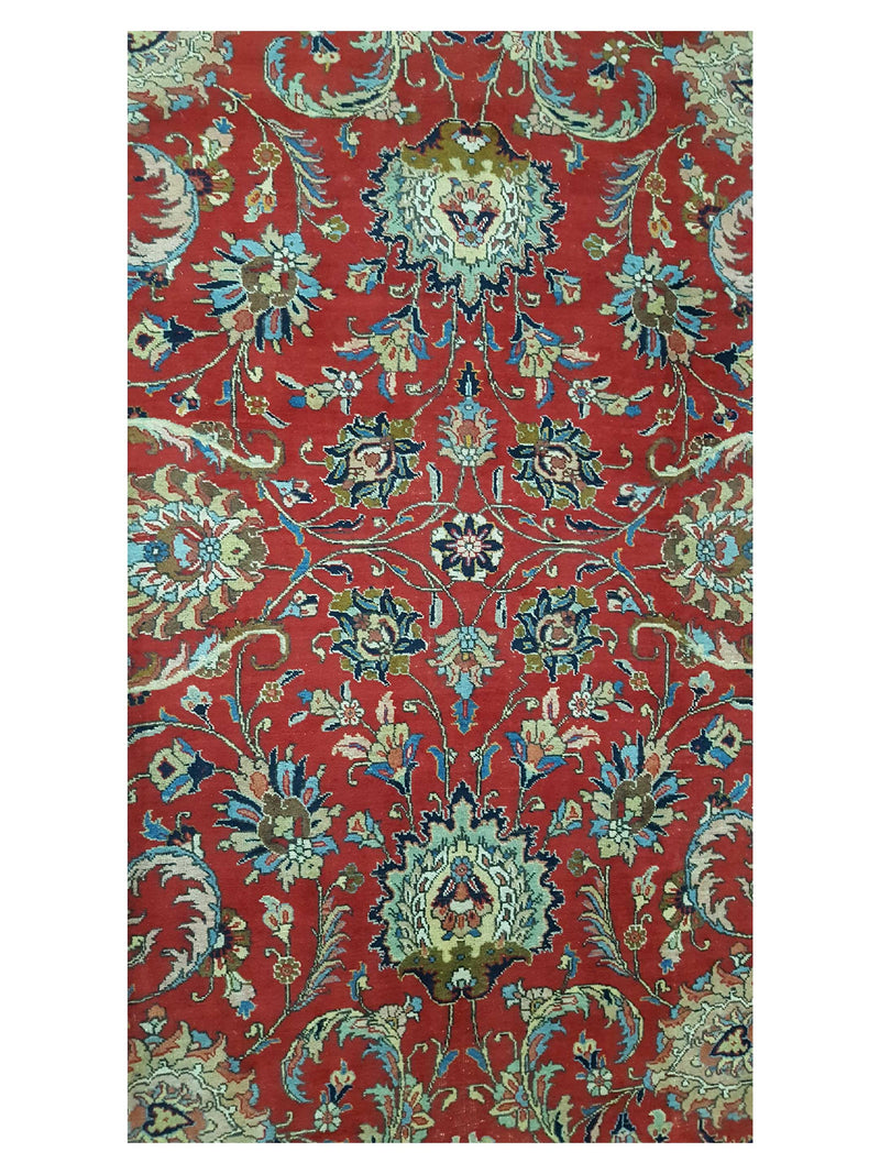 Fasa Antique Tabriz 33989 Red Ivory Traditional Antique Rug