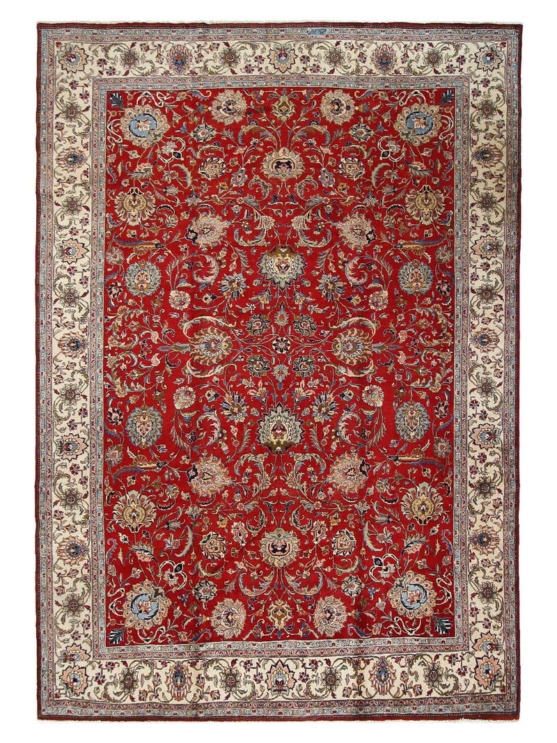 Fasa Antique Tabriz  Red Ivory Traditional
