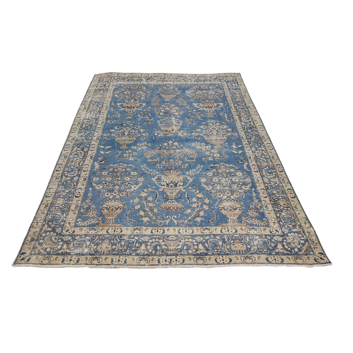 Fasa Antique Mashad 33990 Blue Blue Traditional Antique Rug