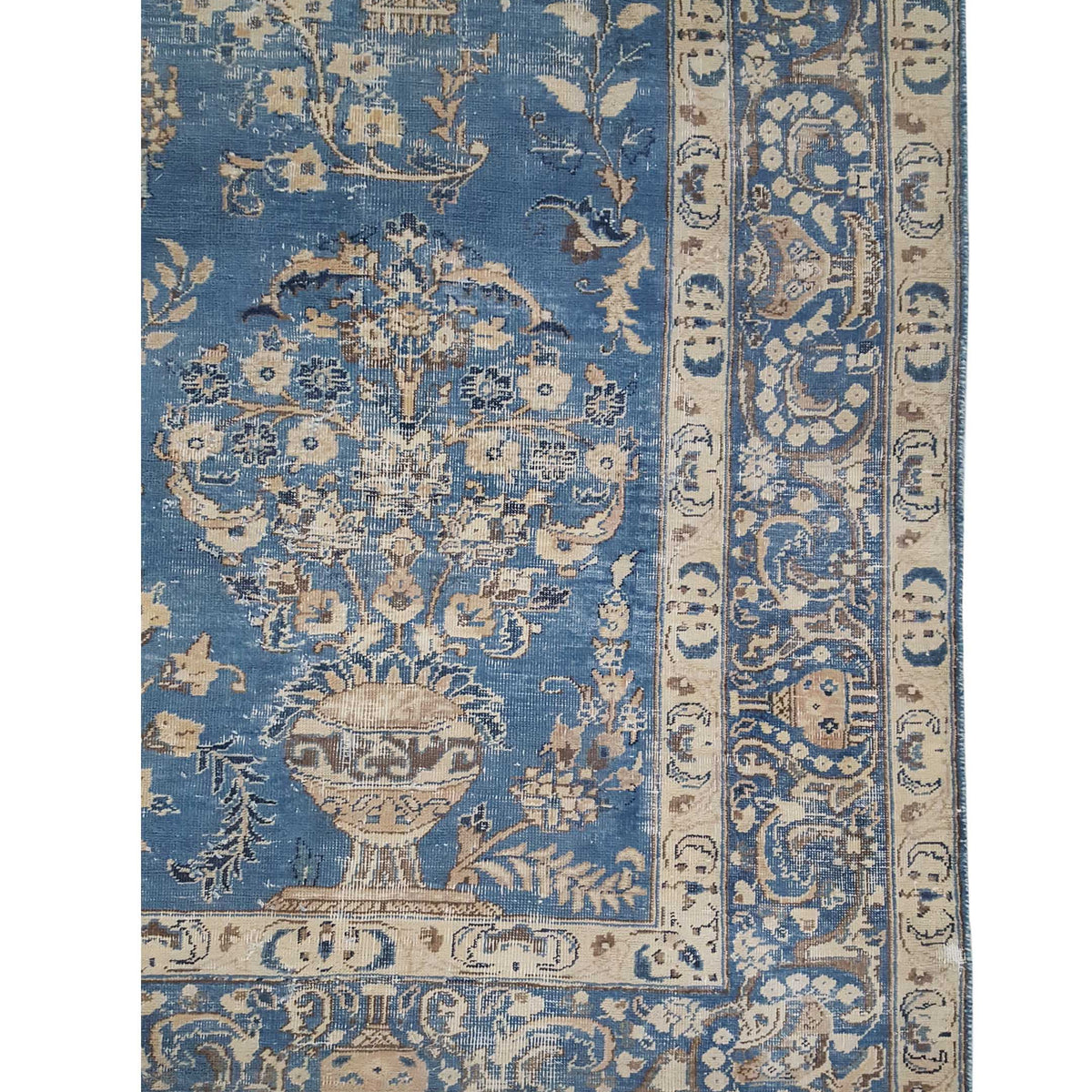 Fasa Antique Mashad 33990 Blue Blue Traditional Antique Rug