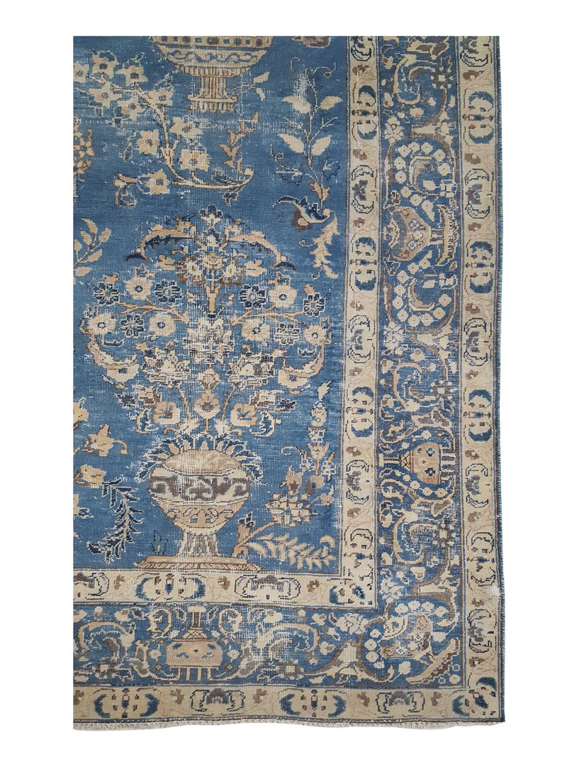 Fasa Antique Mashad 33990 Blue Blue Traditional Antique Rug