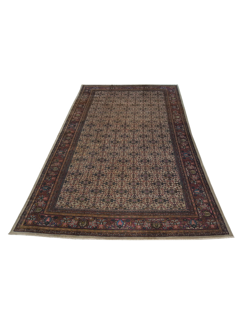 Fasa Antique Sultanabad 33995 Ivory Brick Traditional Antique Rug
