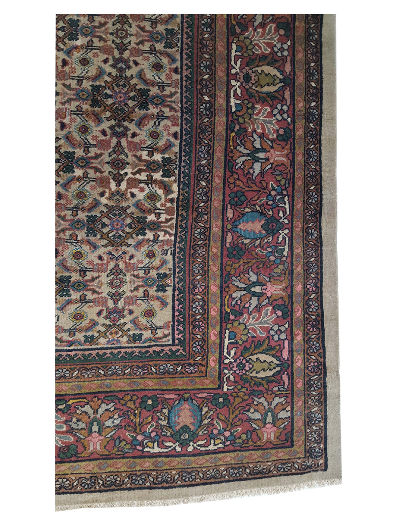 Fasa Antique Sultanabad 33995 Ivory Brick Traditional Antique Rug