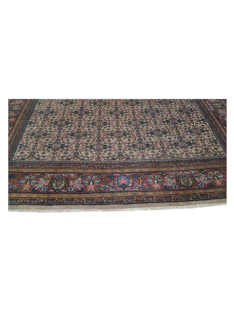 Fasa Antique Sultanabad 33995 Ivory Brick Traditional Antique Rug