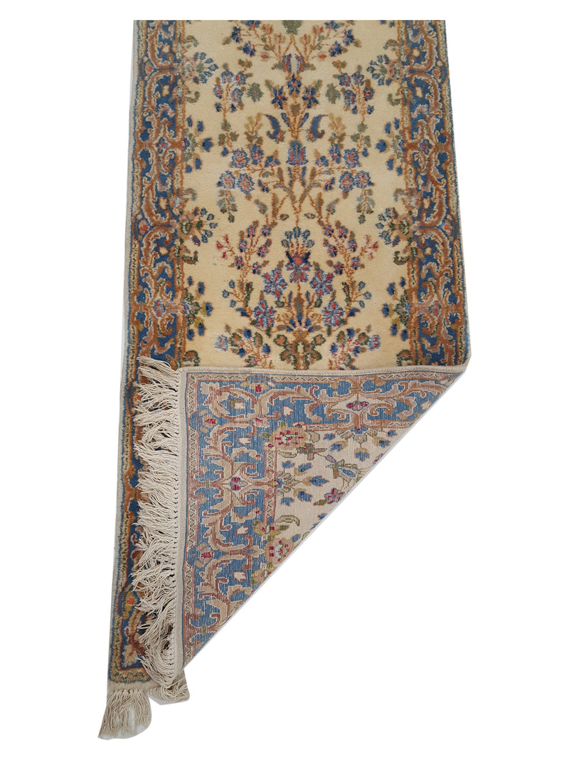 Fasa Antique Kerman 33999 Ivory Blue Traditional Antique Rug