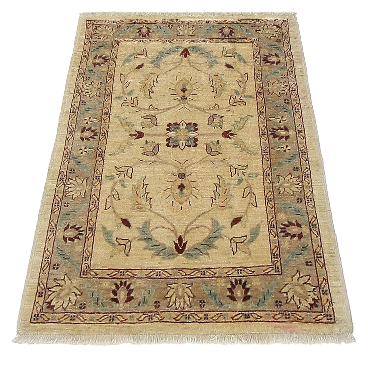 Pacific Ziegler 34378 Ivory Brown Transitional Hand Knotted Rug