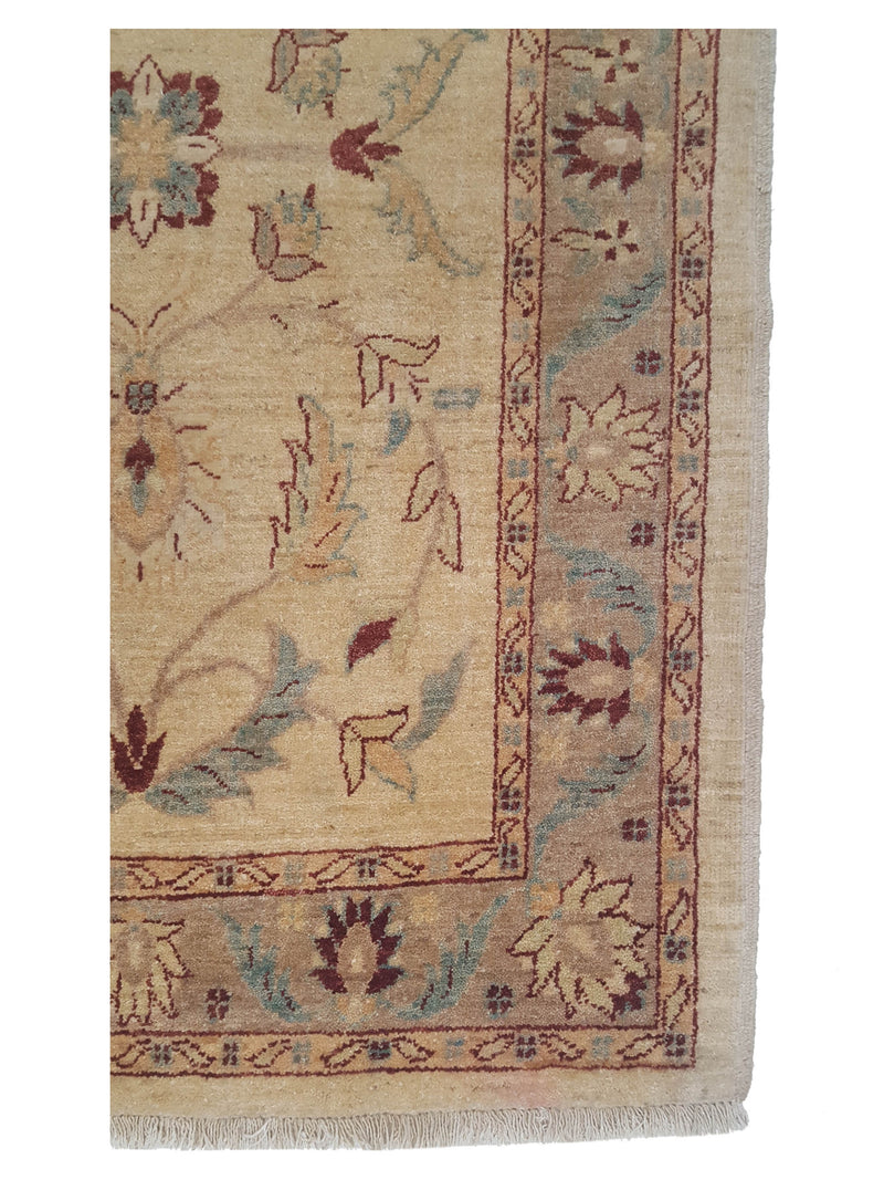 Pacific Ziegler 34378 Ivory Brown Transitional Hand Knotted Rug
