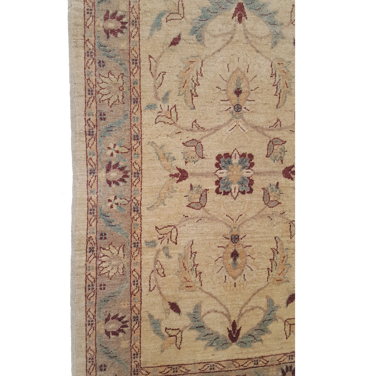 Pacific Ziegler 34378 Ivory Brown Transitional Hand Knotted Rug