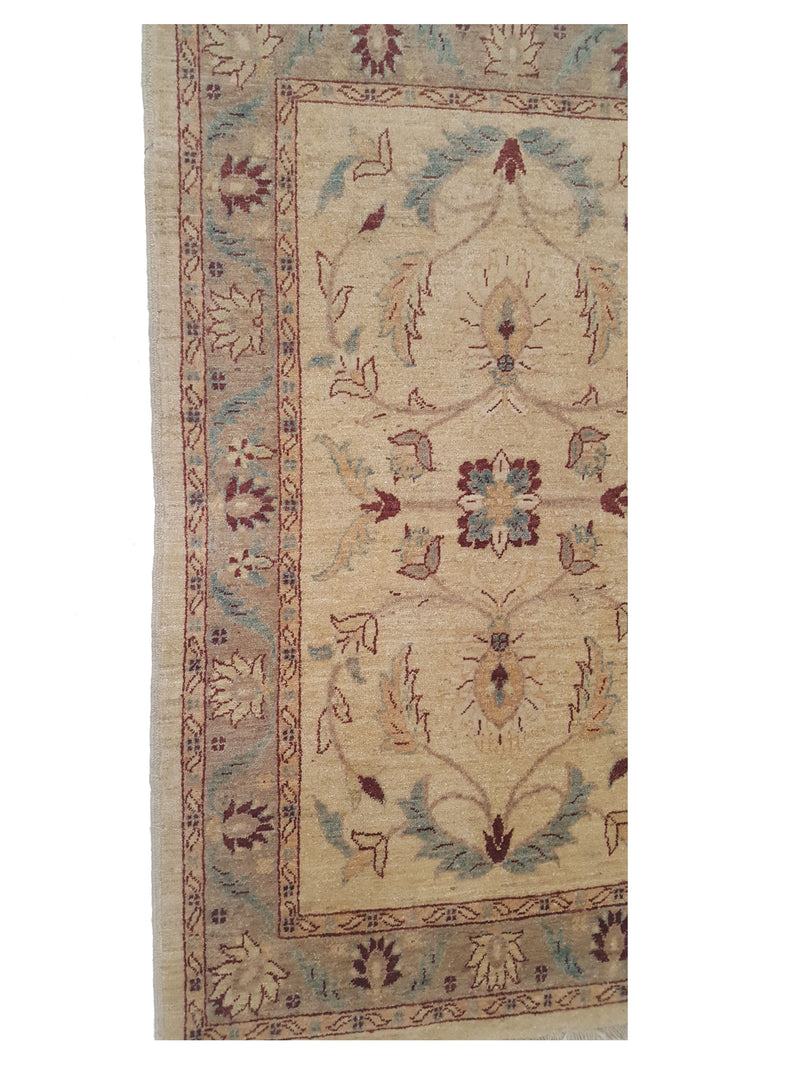 Pacific Ziegler 34378 Ivory Brown Transitional Hand Knotted Rug