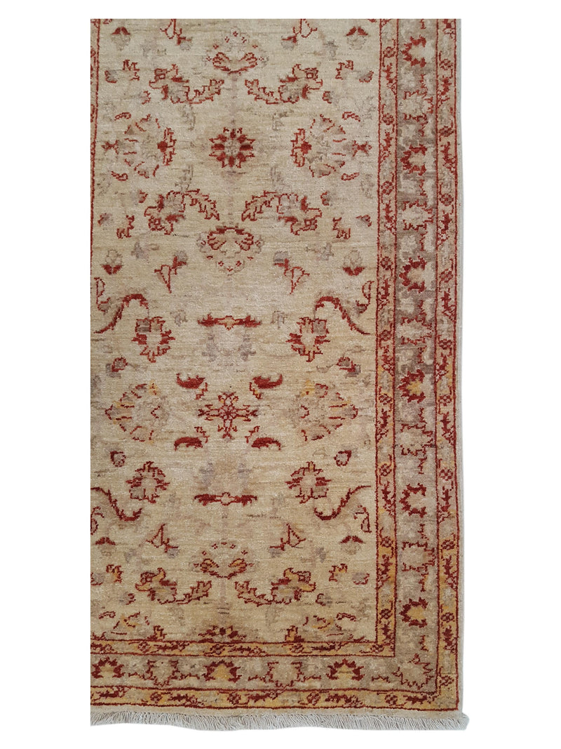 Pacific Ziegler 34406 Ivory Lt.Brown Transitional Hand Knotted Rug