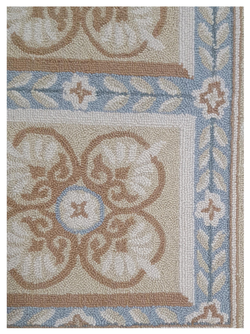 Aura Hook 34428 Lt.Blue Ivory Transitional Hand Woven Rug