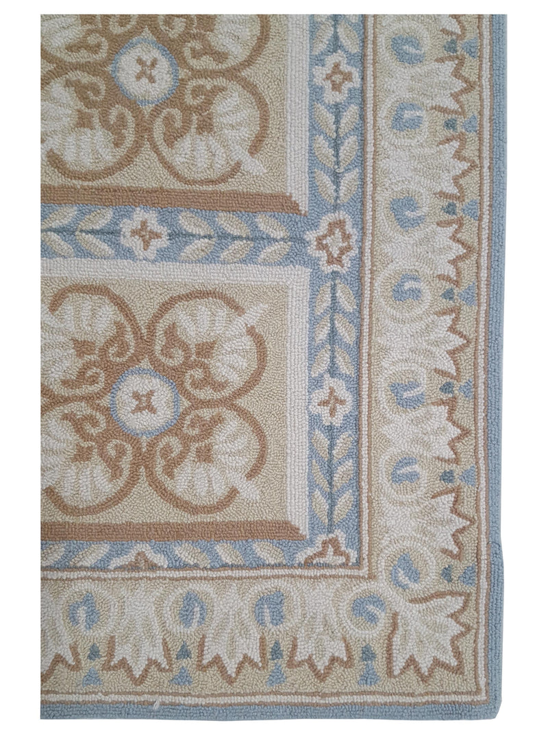 Aura Hook 34428 Lt.Blue Ivory Transitional Hand Woven Rug