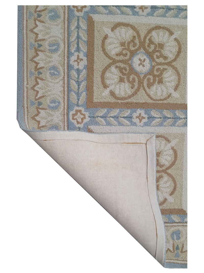 Aura Hook 34428 Lt.Blue Ivory Transitional Hand Woven Rug