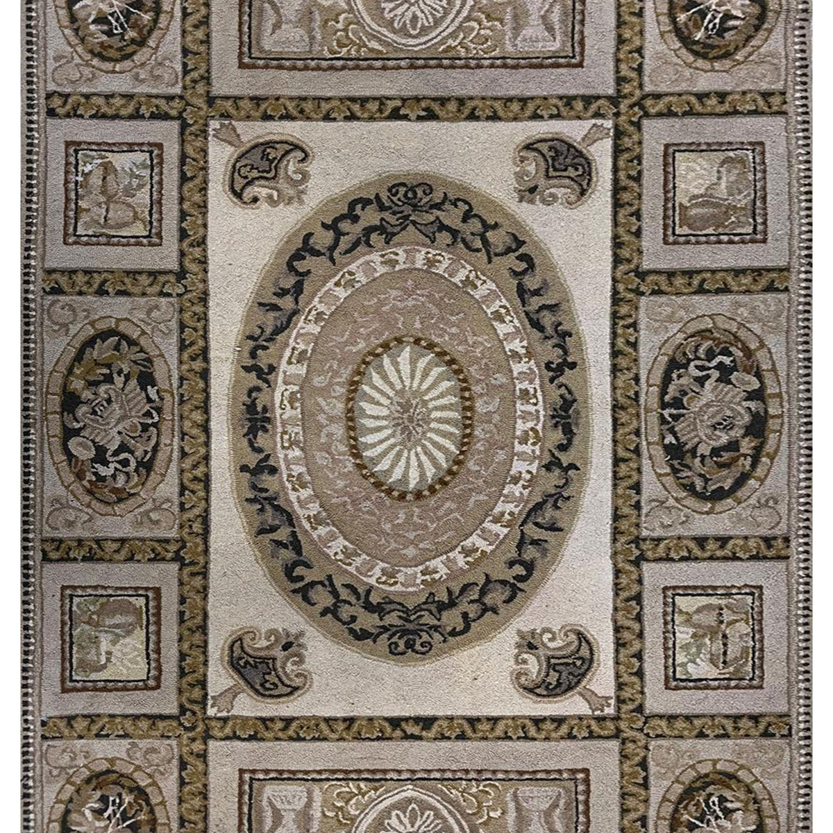 Aura Hook 34432 Beige Beige Transitional Hand Woven Rug