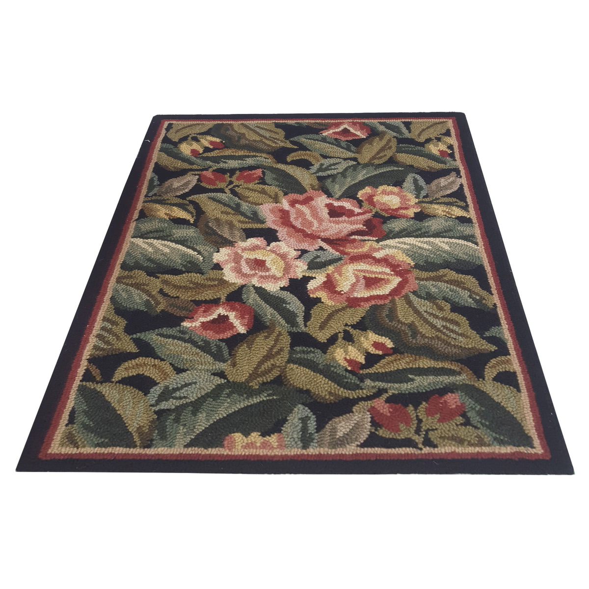 Aura Hook 34435 Black Black Transitional Hand Woven Rug