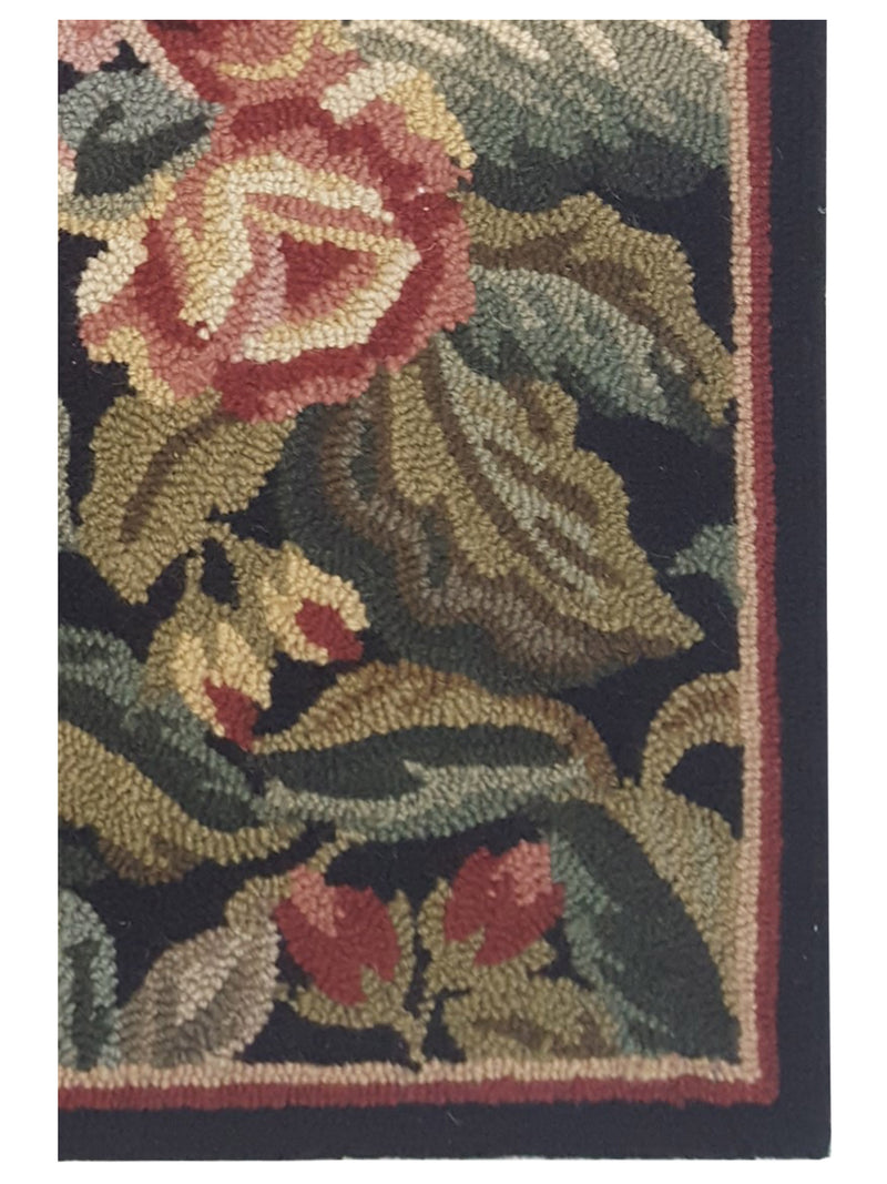 Aura Hook 34435 Black Black Transitional Hand Woven Rug