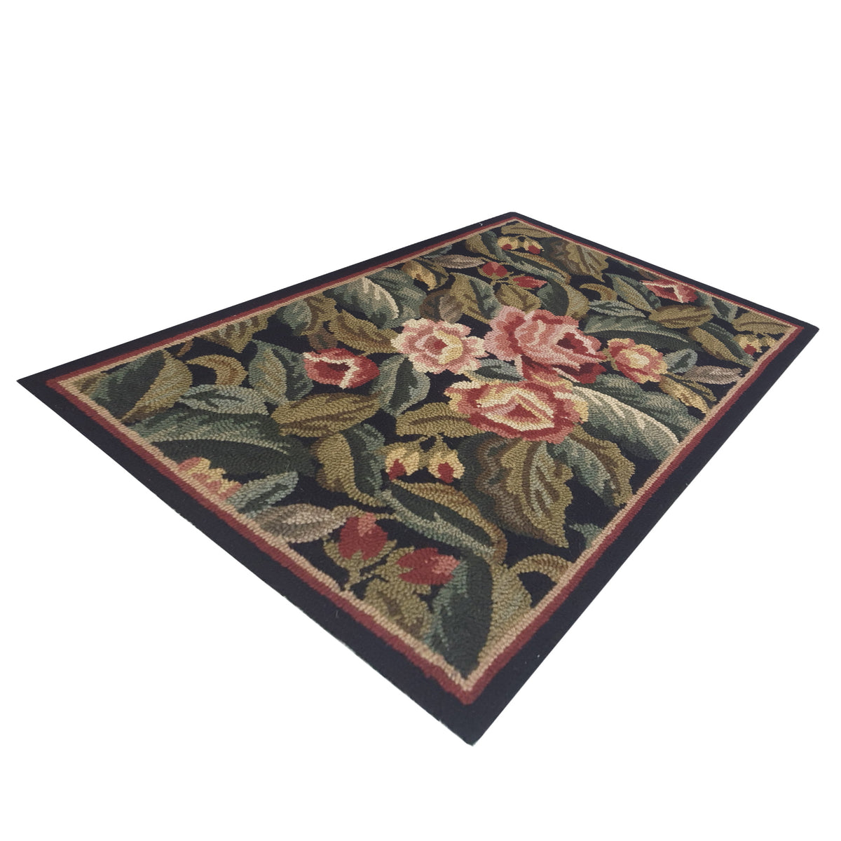 Aura Hook 34435 Black Black Transitional Hand Woven Rug