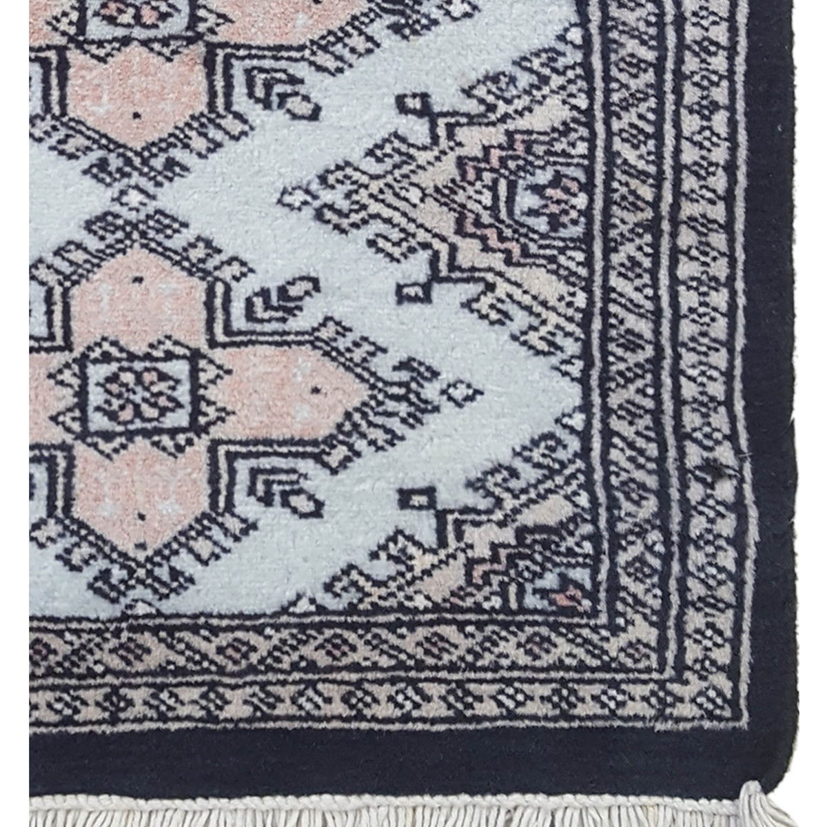 Pacific Bokhara 34439 Lt.Blue Black Traditional Hand Knotted Rug