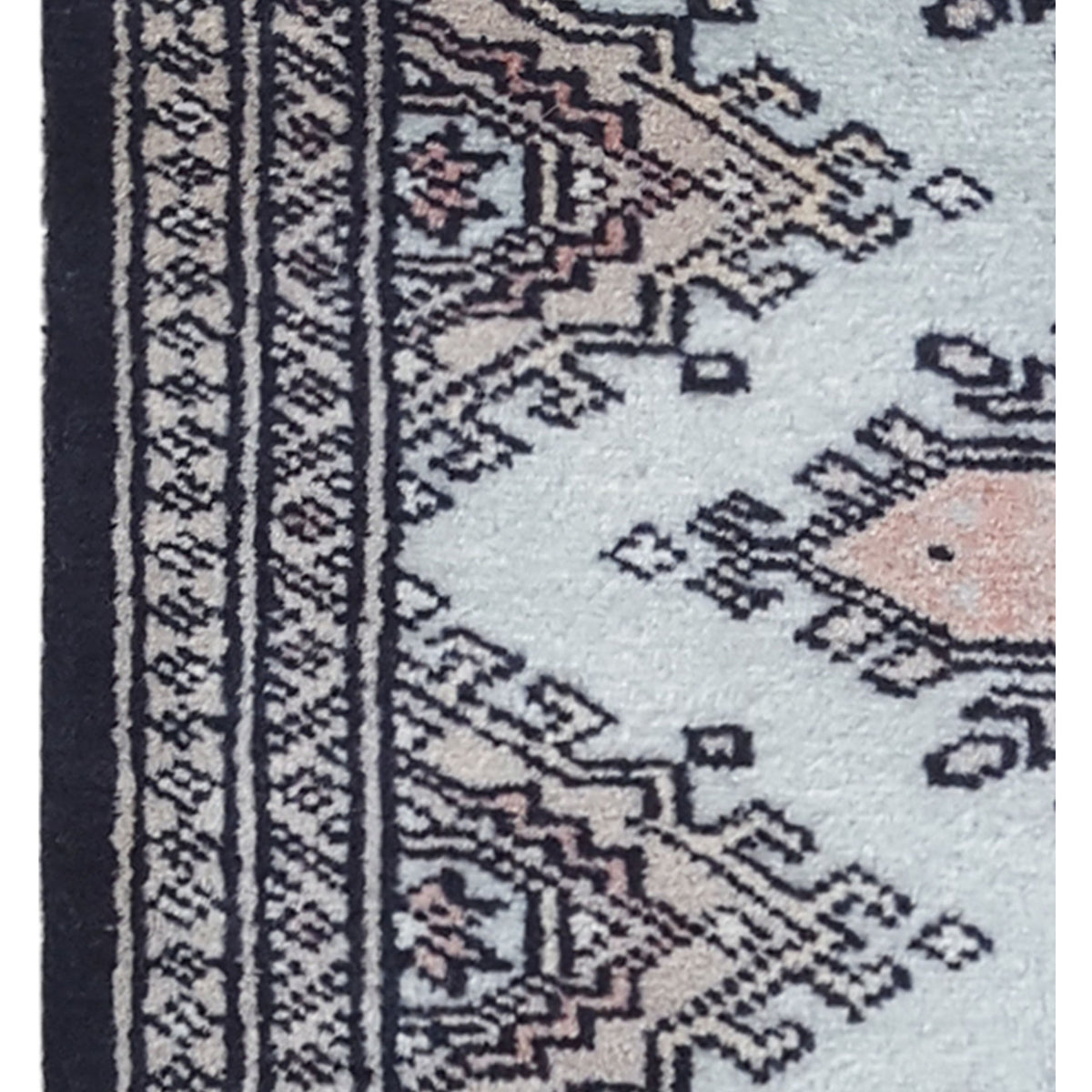 Pacific Bokhara 34439 Lt.Blue Black Traditional Hand Knotted Rug