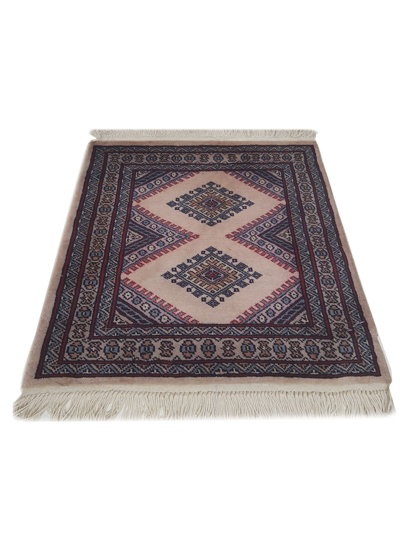 Pacific Bokhara 34447 Beige Rust Traditional Hand Knotted Rug