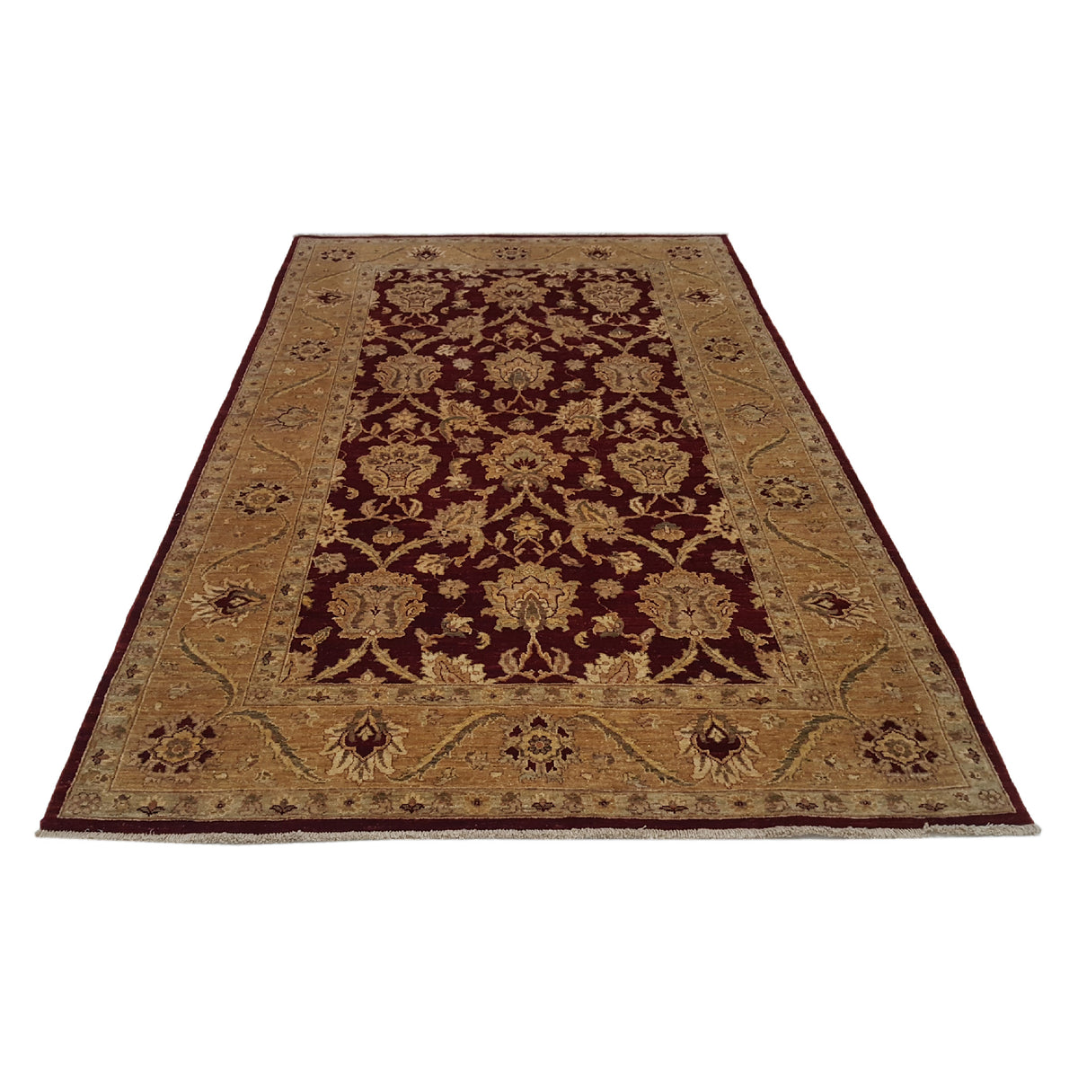 Pacific Ziegler 35424 Red Gold Transitional Hand Knotted Rug