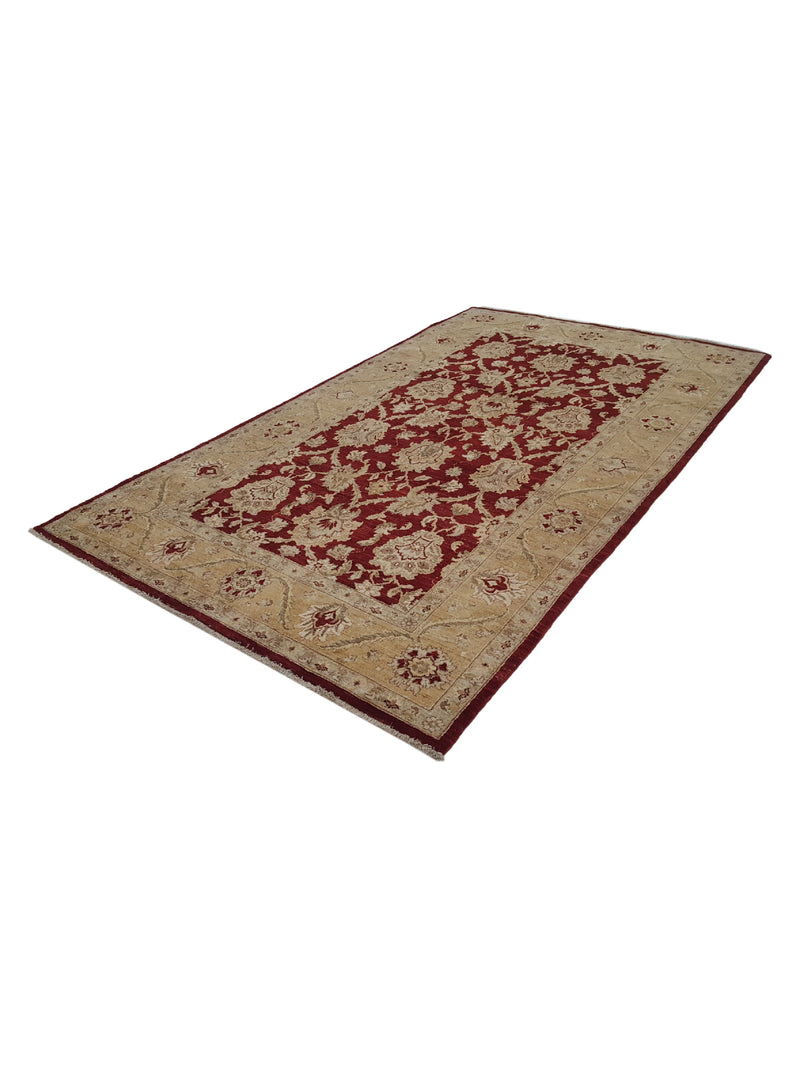 Pacific Ziegler 35424 Red Gold Transitional Hand Knotted Rug