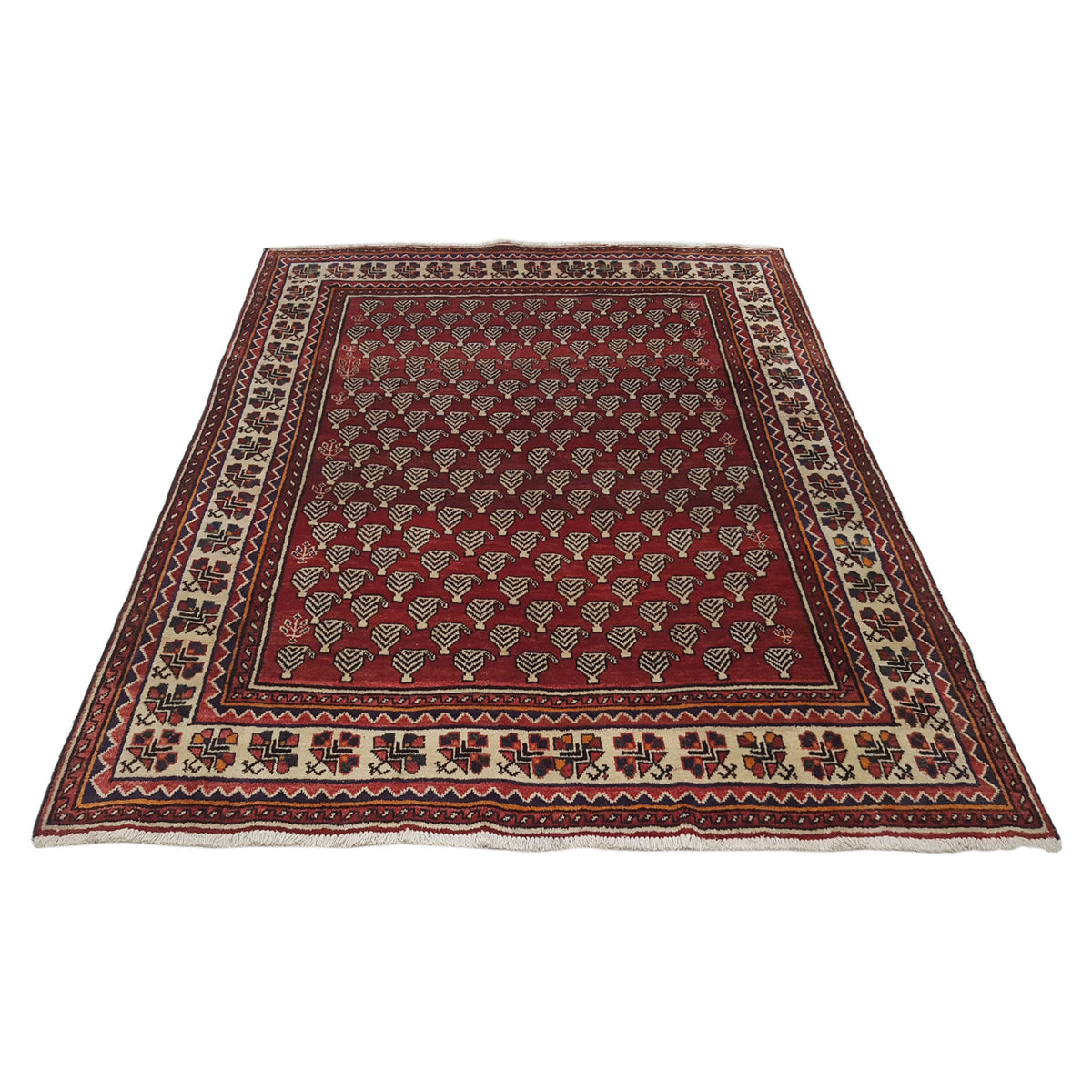 Pacific Bakhtiyari 35451 Red Ivory Traditional Hand Knotted Rug