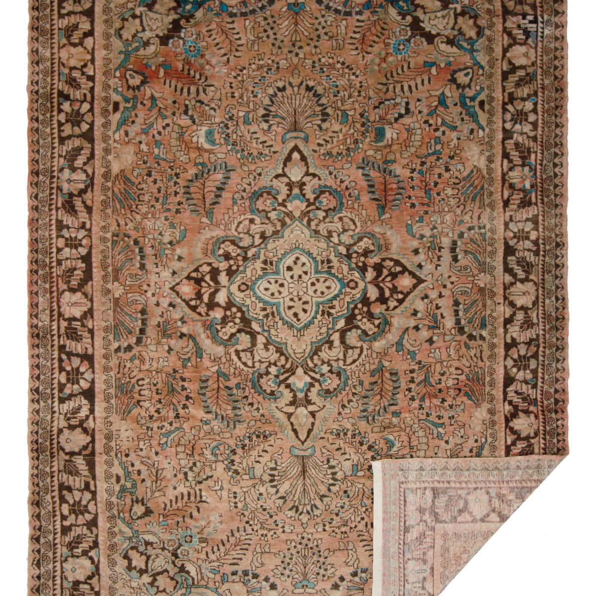 Pacific Lilian 35466 Peach Brown Traditional Hand Knotted Rug