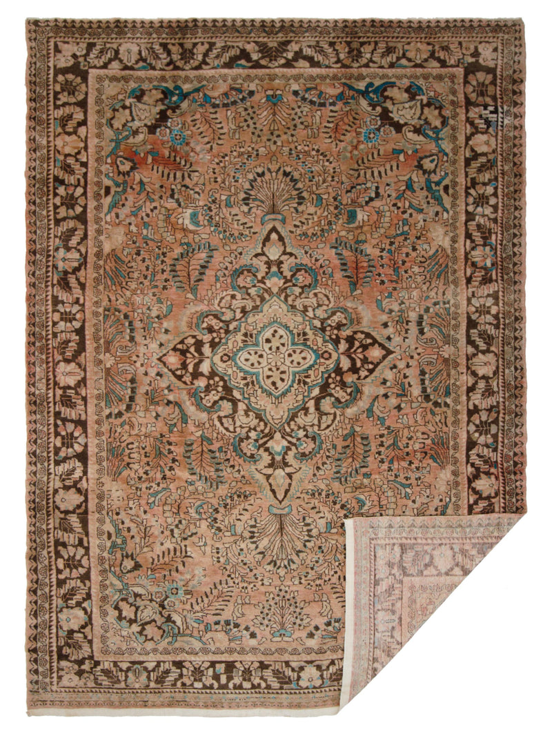 Pacific Lilian 35466 Peach Brown Traditional Hand Knotted Rug