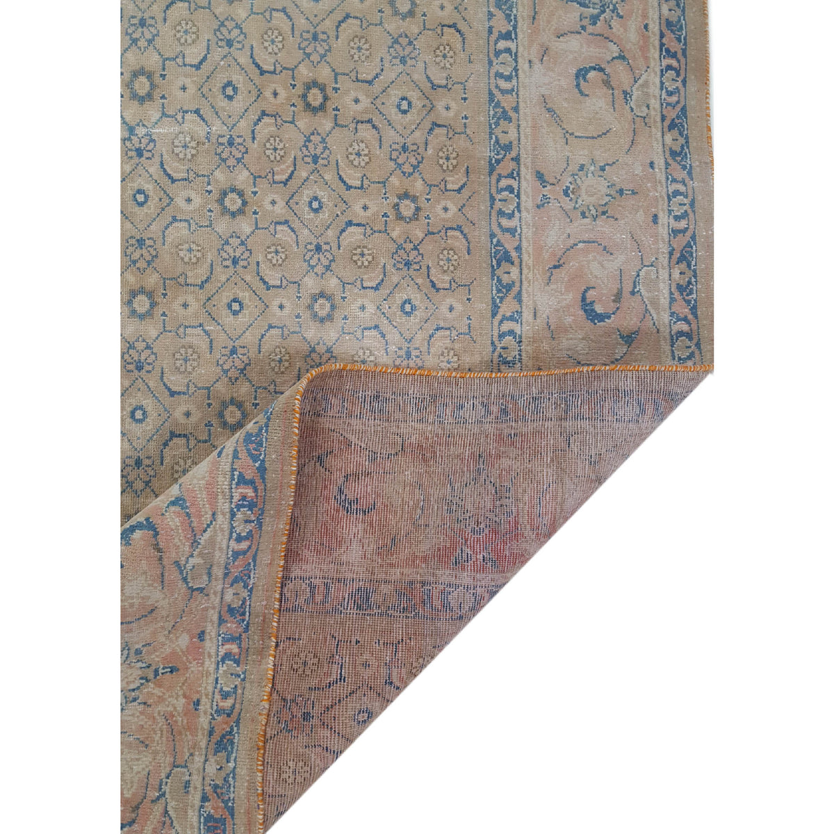 Pacific Mahal 35476 Peach Blue Traditional Hand Knotted Rug