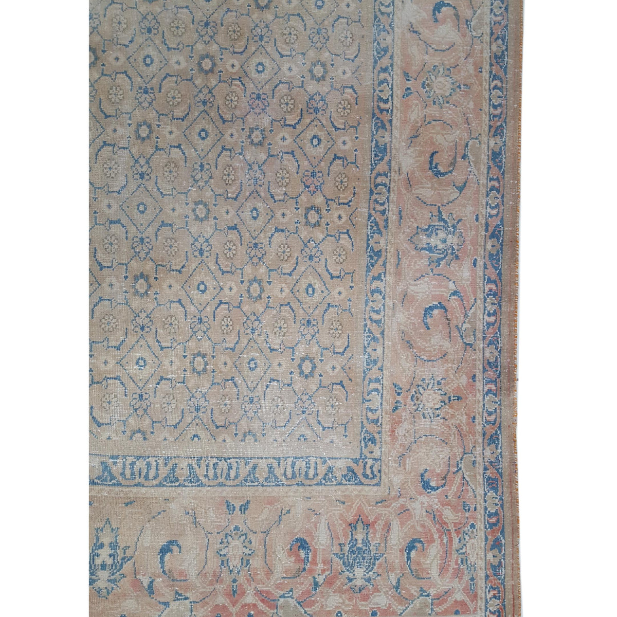 Pacific Mahal 35476 Peach Blue Traditional Hand Knotted Rug