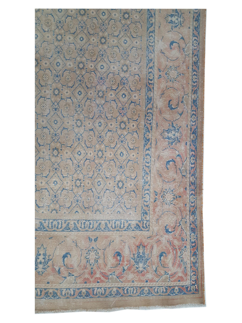 Pacific Mahal 35476 Peach Blue Traditional Hand Knotted Rug