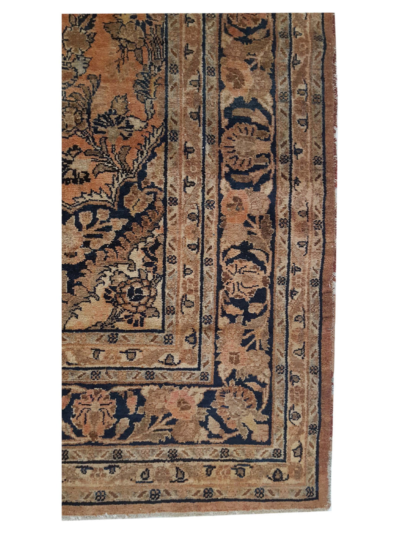 Fasa Antique Lilian 35574 Coral Indigo Traditional Antique Rug