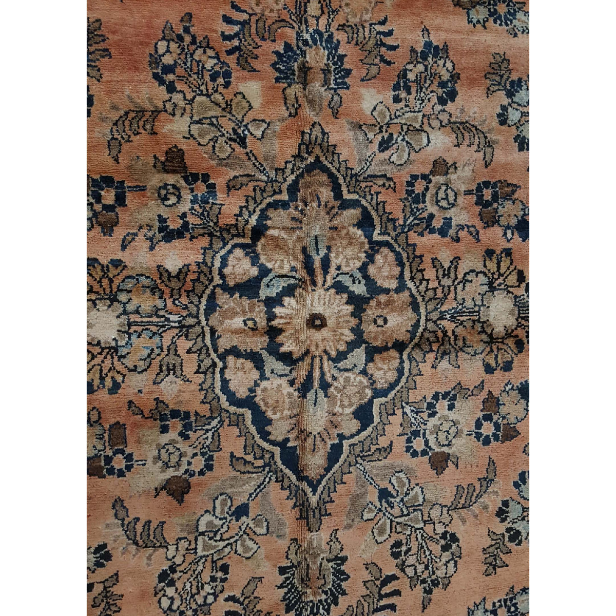 Fasa Antique Lilian 35574 Coral Indigo Traditional Antique Rug