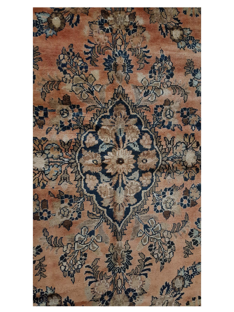 Fasa Antique Lilian 35574 Coral Indigo Traditional Antique Rug