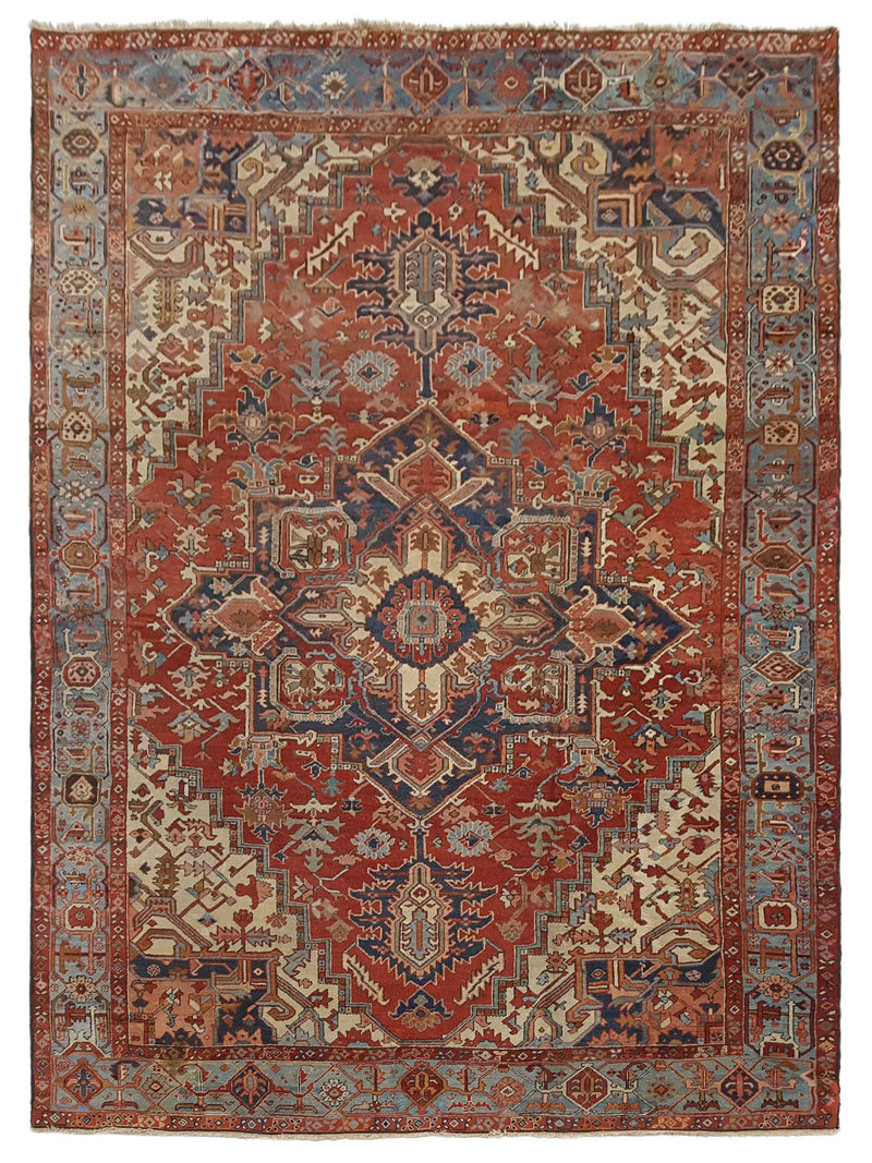 Fasa Antique Serapi  Rust Blue Traditional