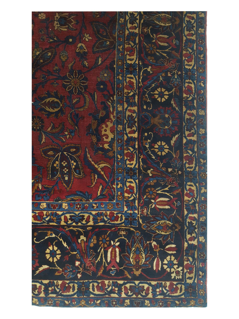 Fasa Antique Kerman 35577 Rust Navy Traditional Antique Rug