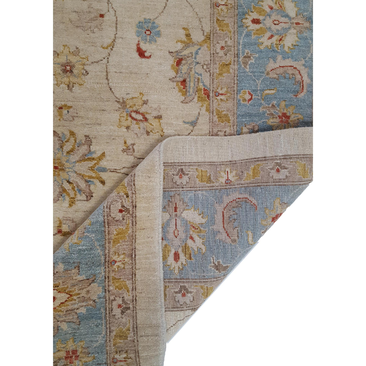 Pacific Ziegler 35604 Ivory Blue Transitional Hand Knotted Rug