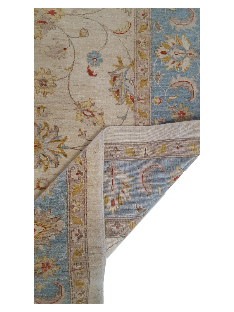 Pacific Ziegler 35604 Ivory Blue Transitional Hand Knotted Rug
