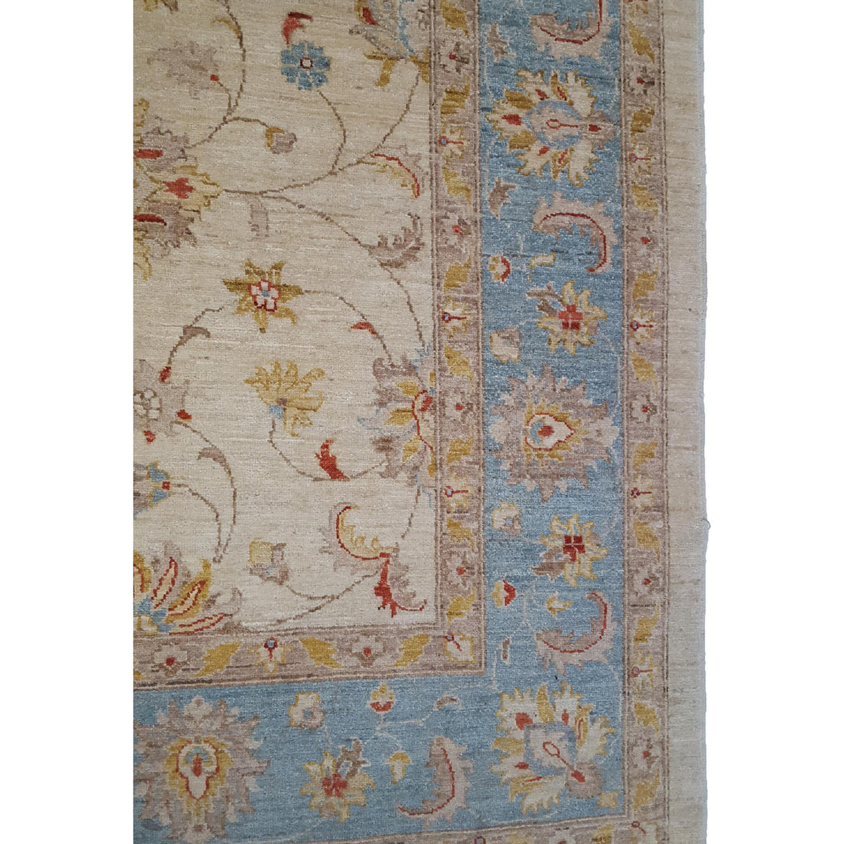 Pacific Ziegler 35604 Ivory Blue Transitional Hand Knotted Rug