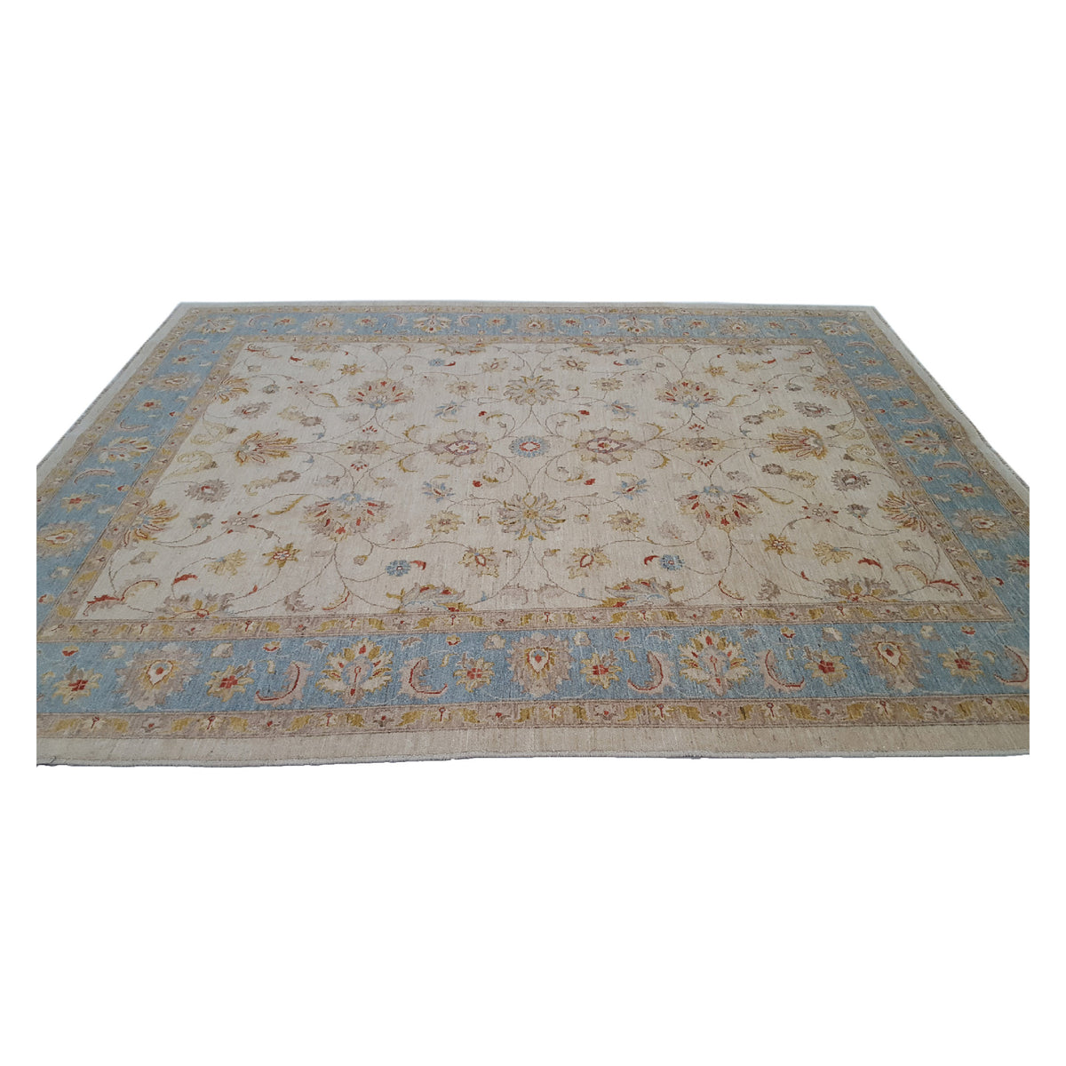 Pacific Ziegler 35604 Ivory Blue Transitional Hand Knotted Rug