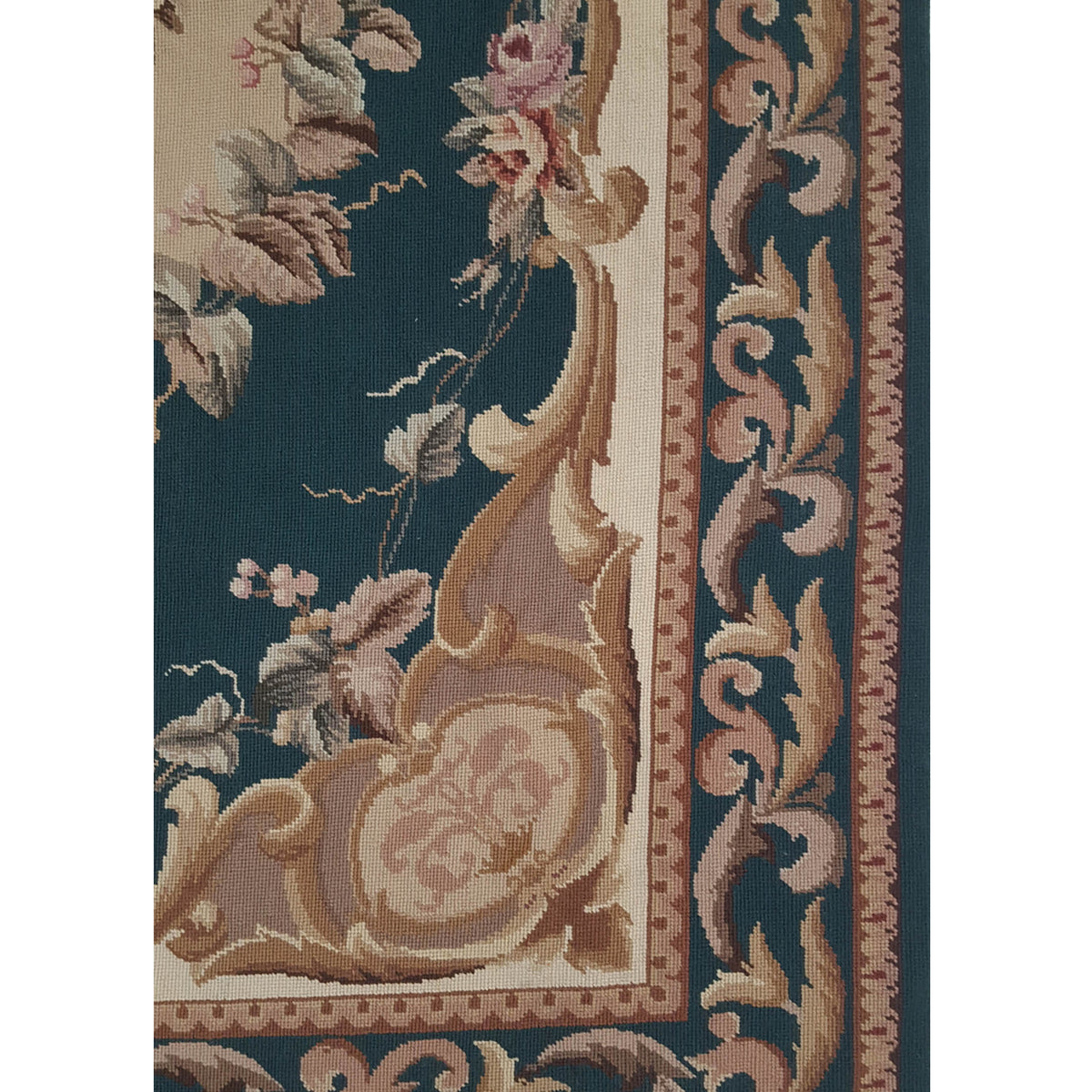Pacific Needle Point 35634 Green Green Tapestry Needle Point Rug