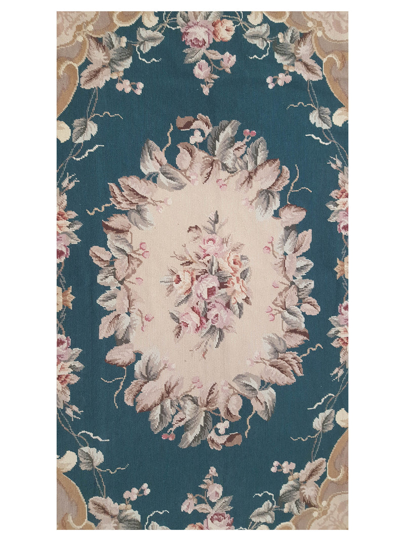 Pacific Needle Point 35634 Green Green Tapestry Needle Point Rug