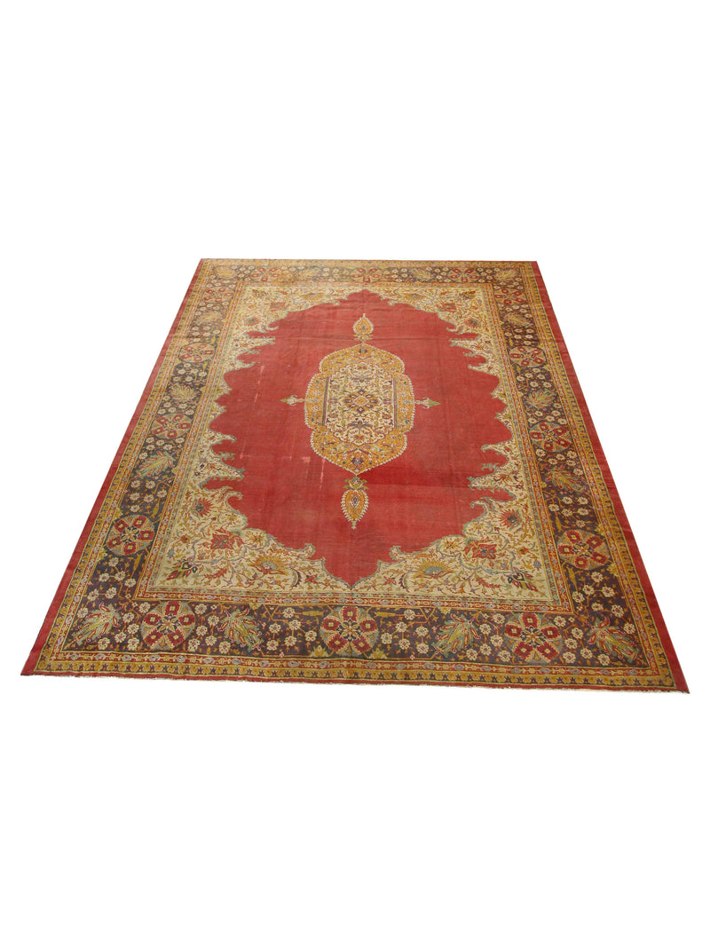 Fasa Antique Ushak 35636 Rust Brown Traditional Antique Rug