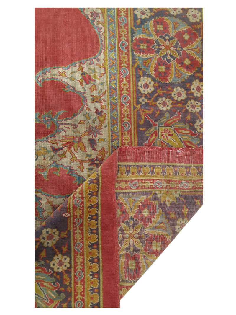 Fasa Antique Ushak 35636 Rust Brown Traditional Antique Rug