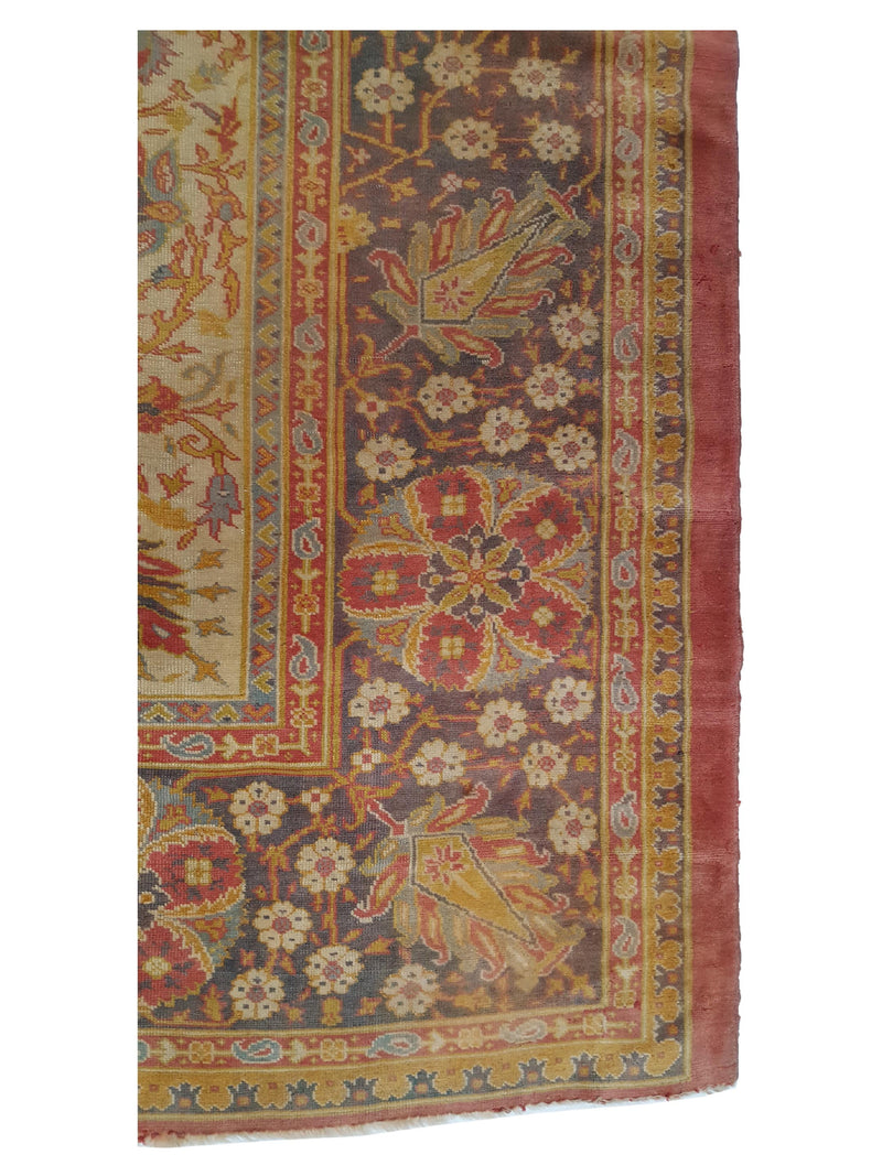 Fasa Antique Ushak 35636 Rust Brown Traditional Antique Rug