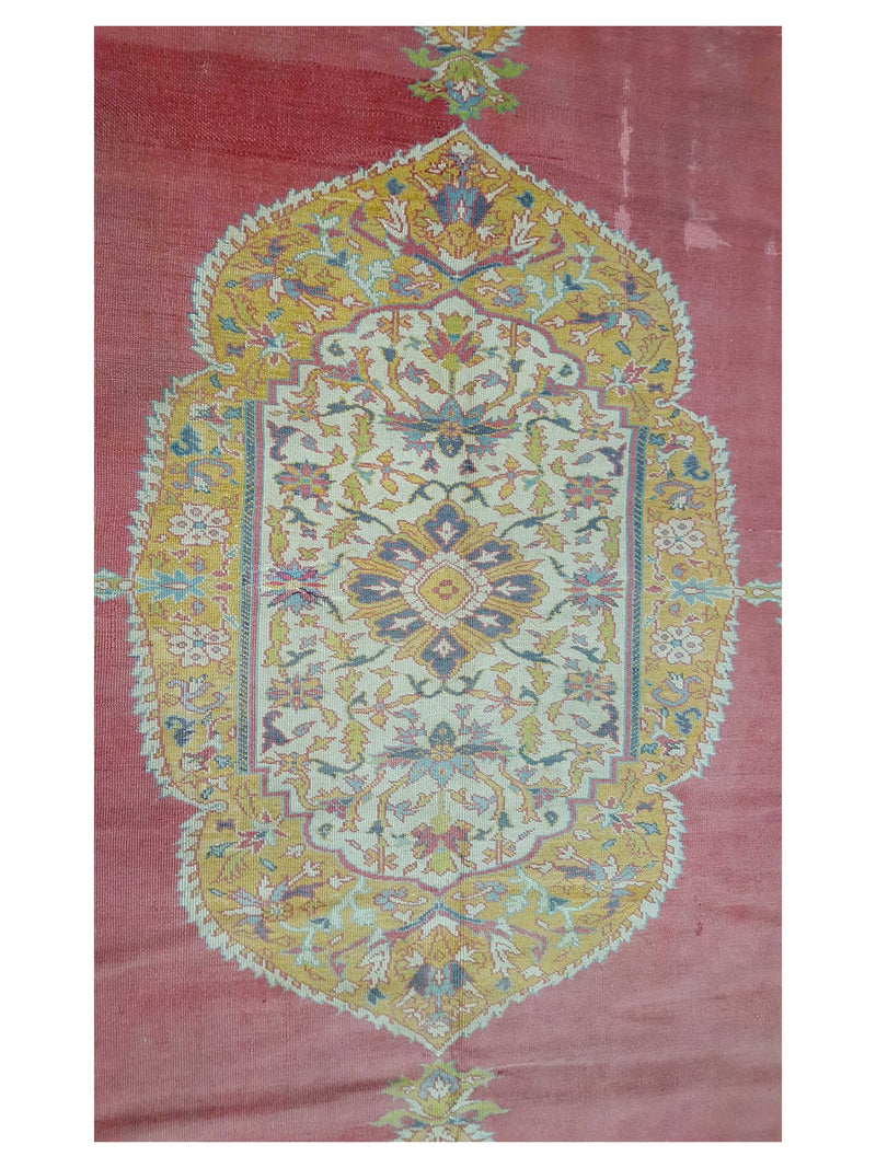 Fasa Antique Ushak 35636 Rust Brown Traditional Antique Rug