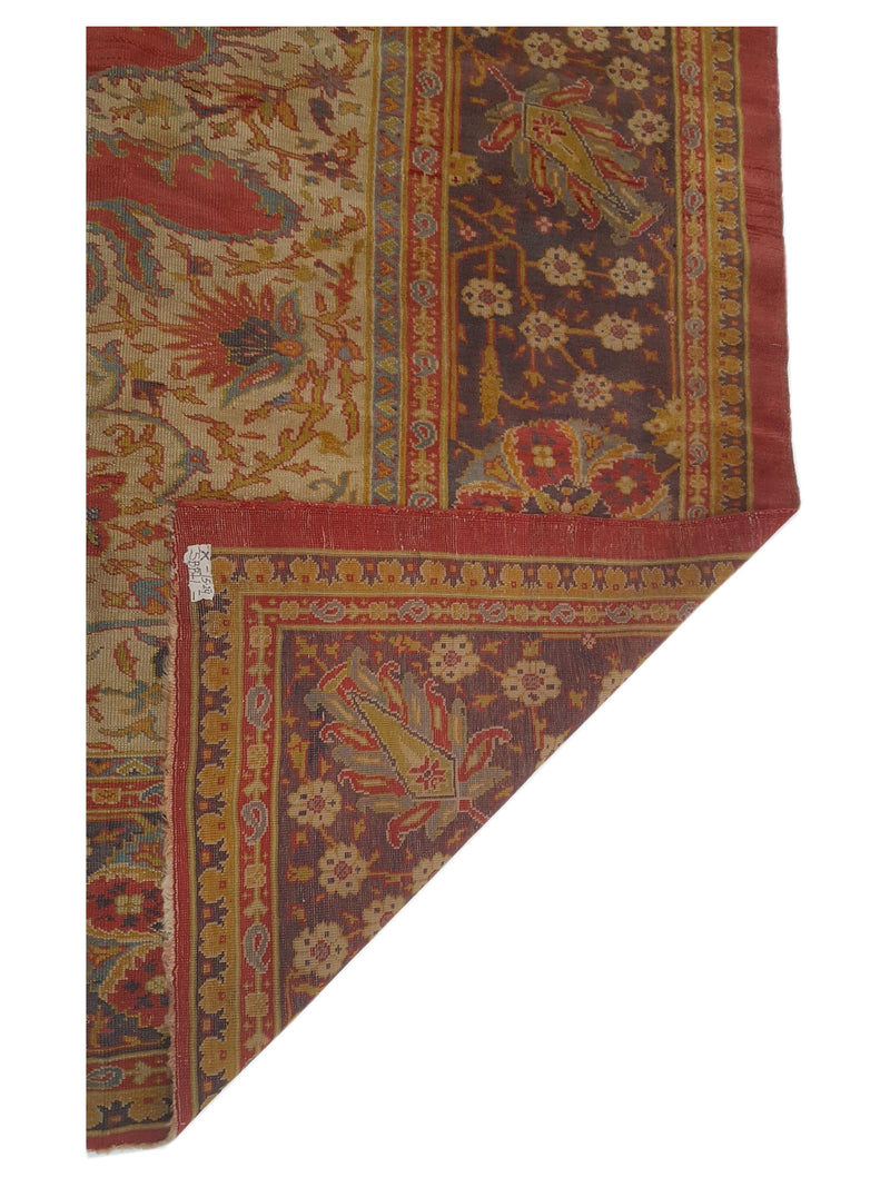 Fasa Antique Ushak 35636 Rust Brown Traditional Antique Rug