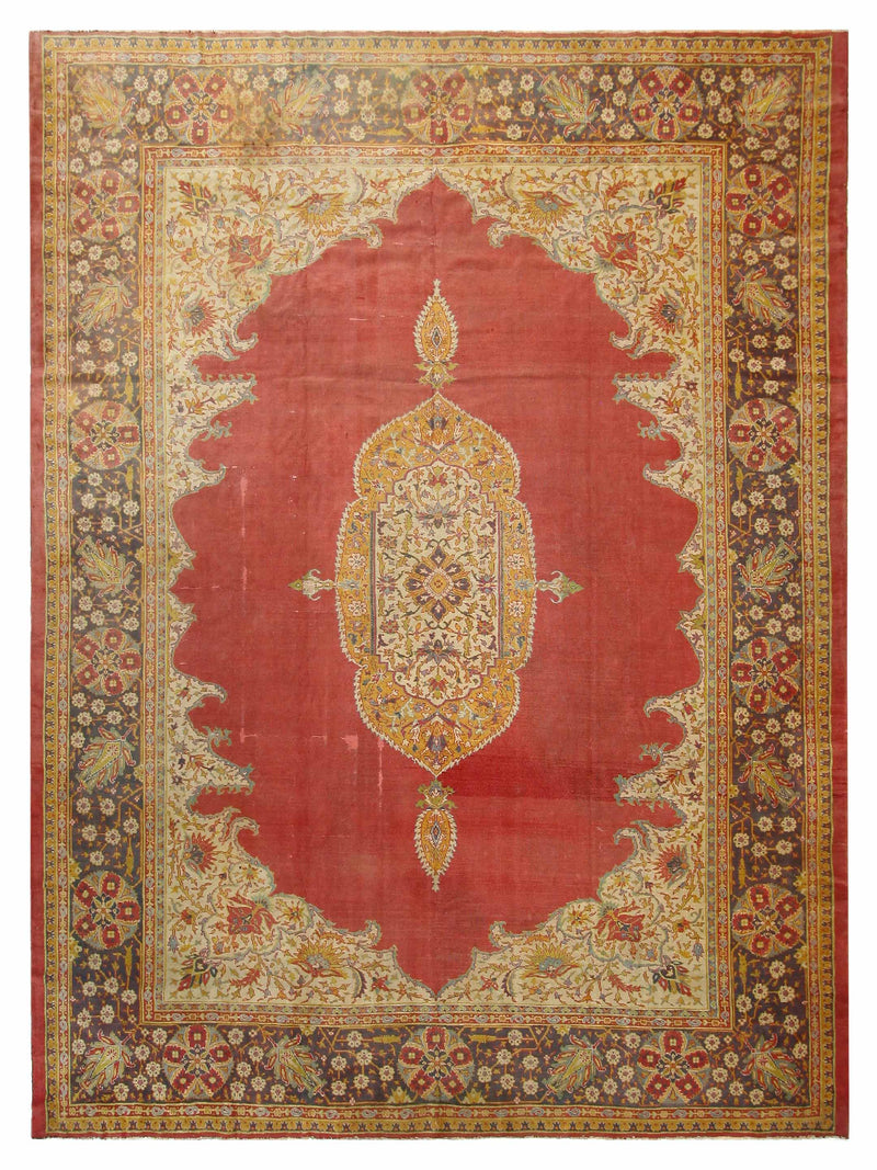 Fasa Antique Ushak  Rust Brown Traditional