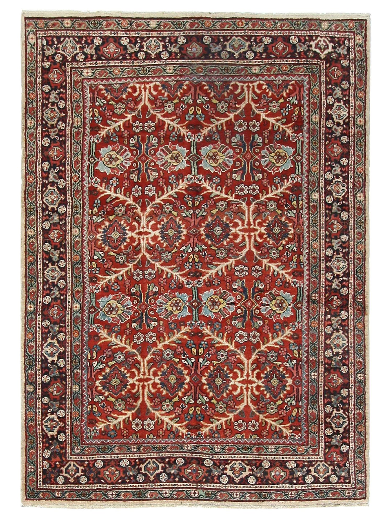Fasa Antique Mahal  Rust Indigo Traditional